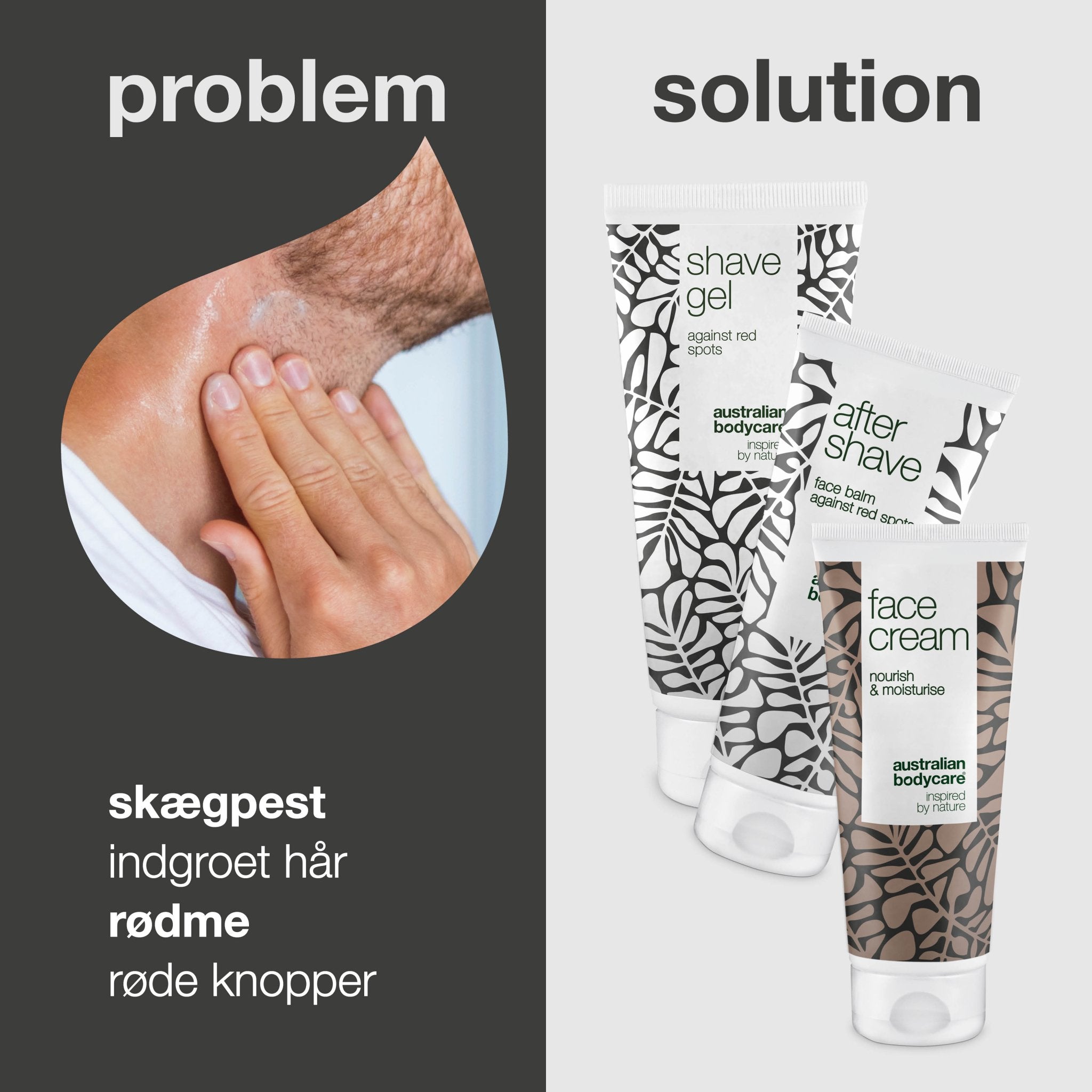 3 pak mod røde barberknopper i ansigt — Barbering fri for knopper, skægpest og indgroede hår - Nordic Elance