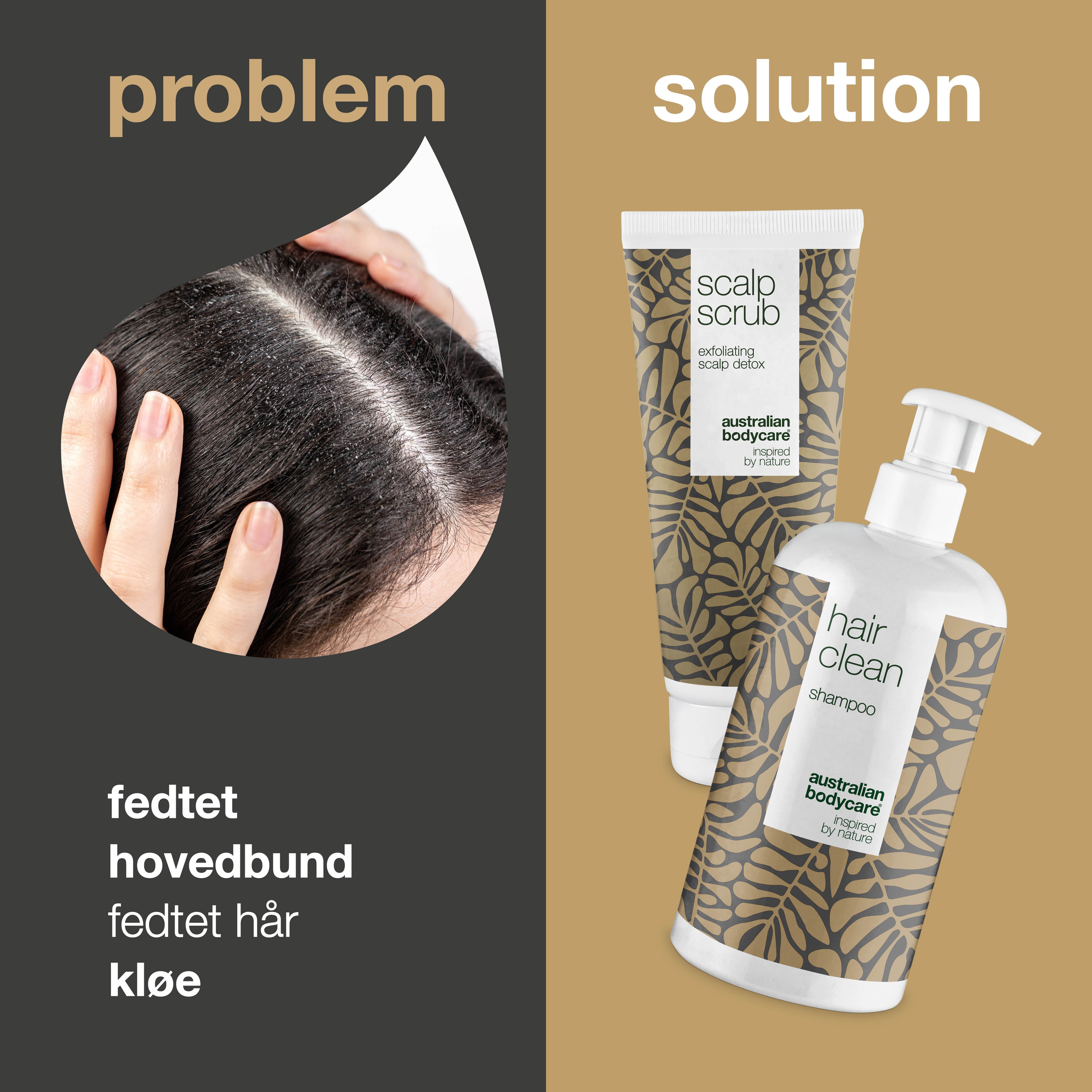 2 produkter til fedtet hår — Tea Tree Shampoo og scrub til fedtet hovedbund og hår