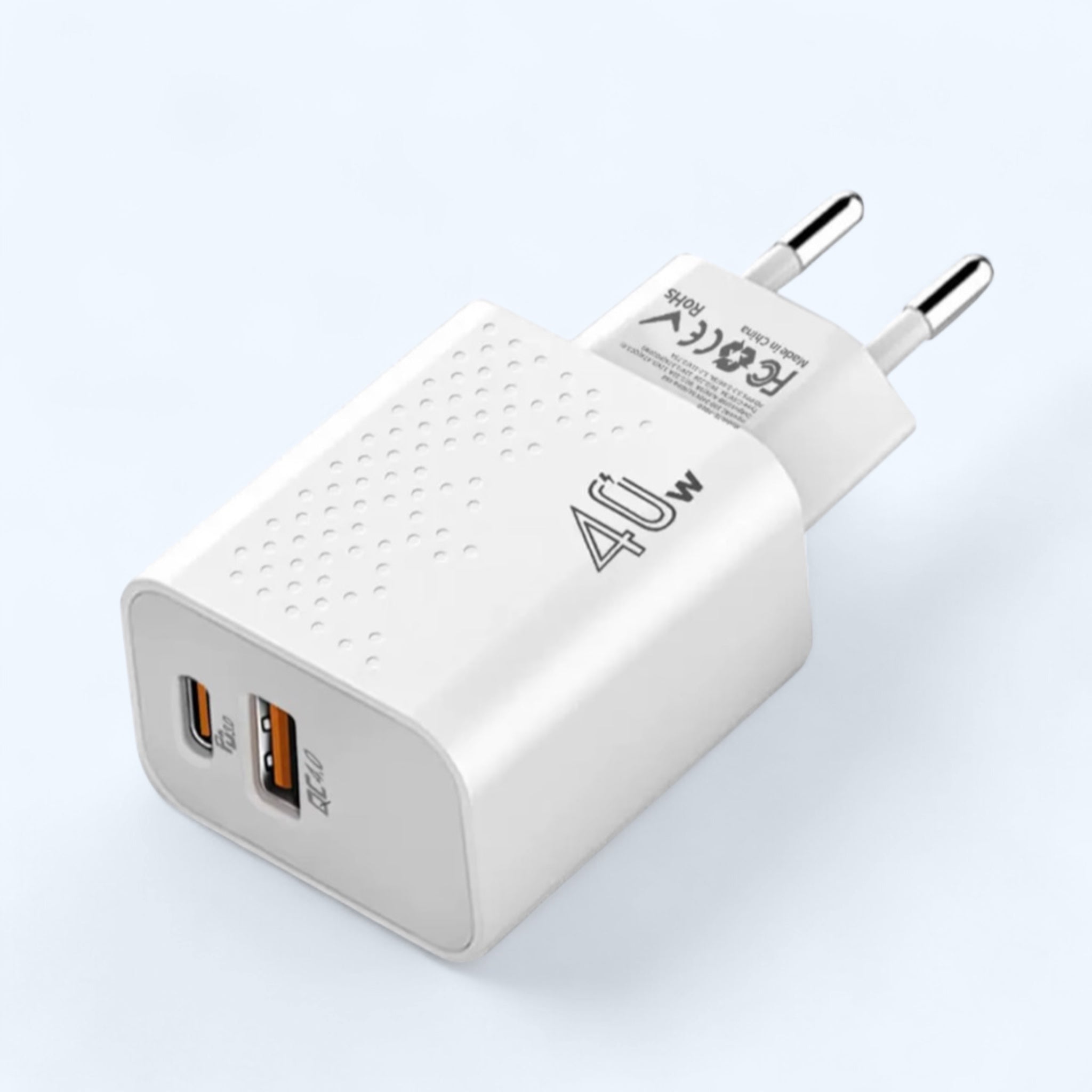 Hurtig lader 40w - med både USB og USB-C udtag