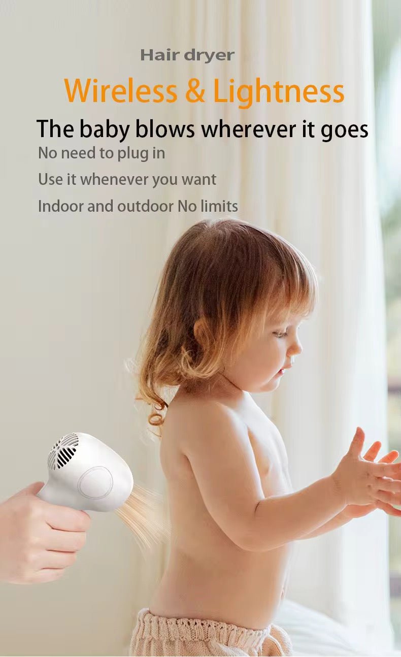 Busters Trådløse Baby (Hår)tørrer – Blid, Støjsvag & Sikker Varmluft - Nordic Elance