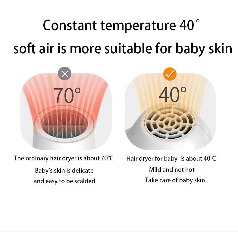 Busters Trådløse Baby (Hår)tørrer – Blid, Støjsvag & Sikker Varmluft - Nordic Elance