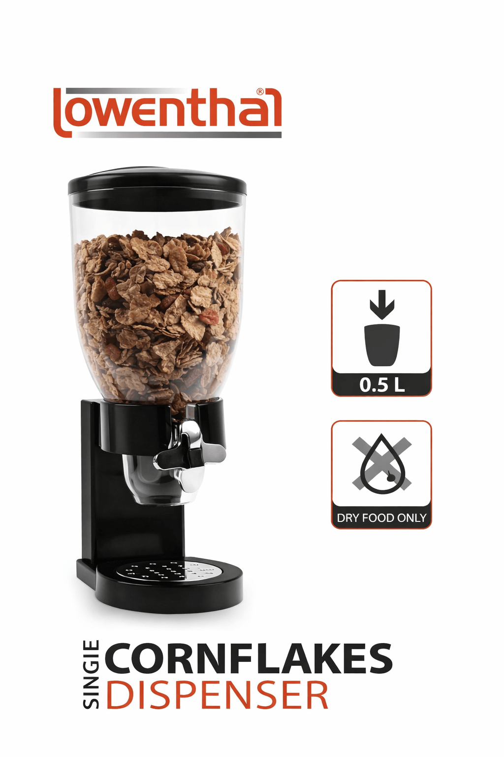 Cornflakes Dispenser Lowenthal 0,5L – Beholder til Tørre Fødevarer - Nordic Elance