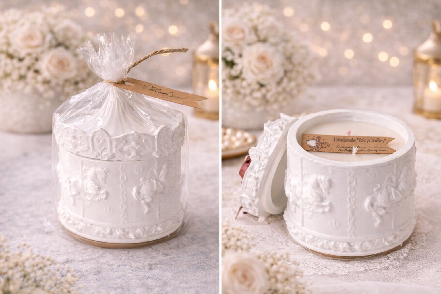 Håndlavet Vintage Smykkeskrin Lys – Elegant & Dekorativt Design