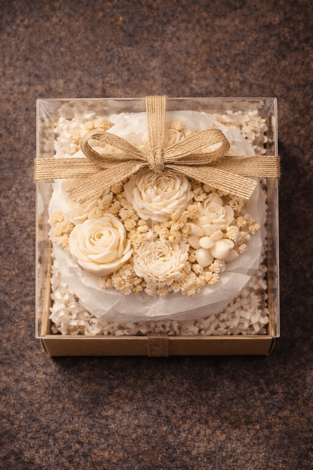 Håndlavet blomsterlys i gaveæske – Elegant & naturlig dekoration - Nordic Elance