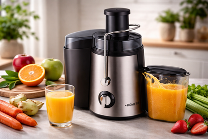 HOMESTAR Juice Extractor 250W – Hurtig, Støjsvag & Nem at Rengøre - Nordic Elance