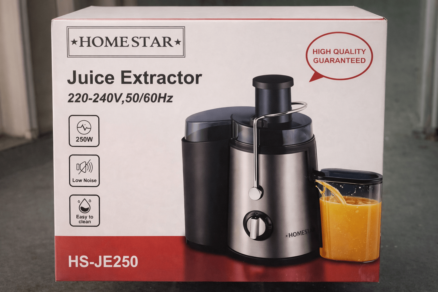 HOMESTAR Juice Extractor 250W – Hurtig, Støjsvag & Nem at Rengøre - Nordic Elance