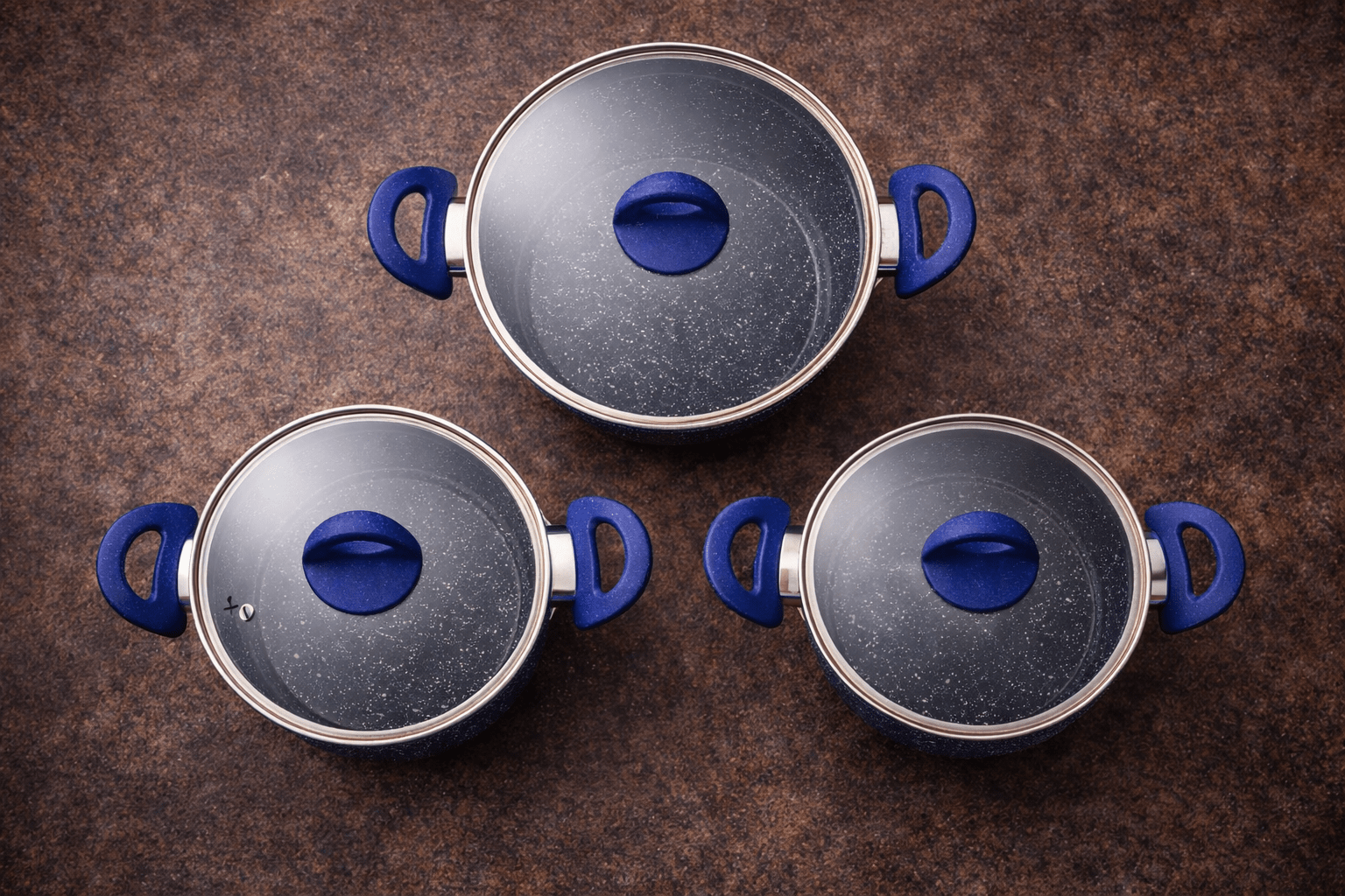 HotChef 6 - delt grydesæt – Non - stick gryder i elegant blå design - Nordic Elance