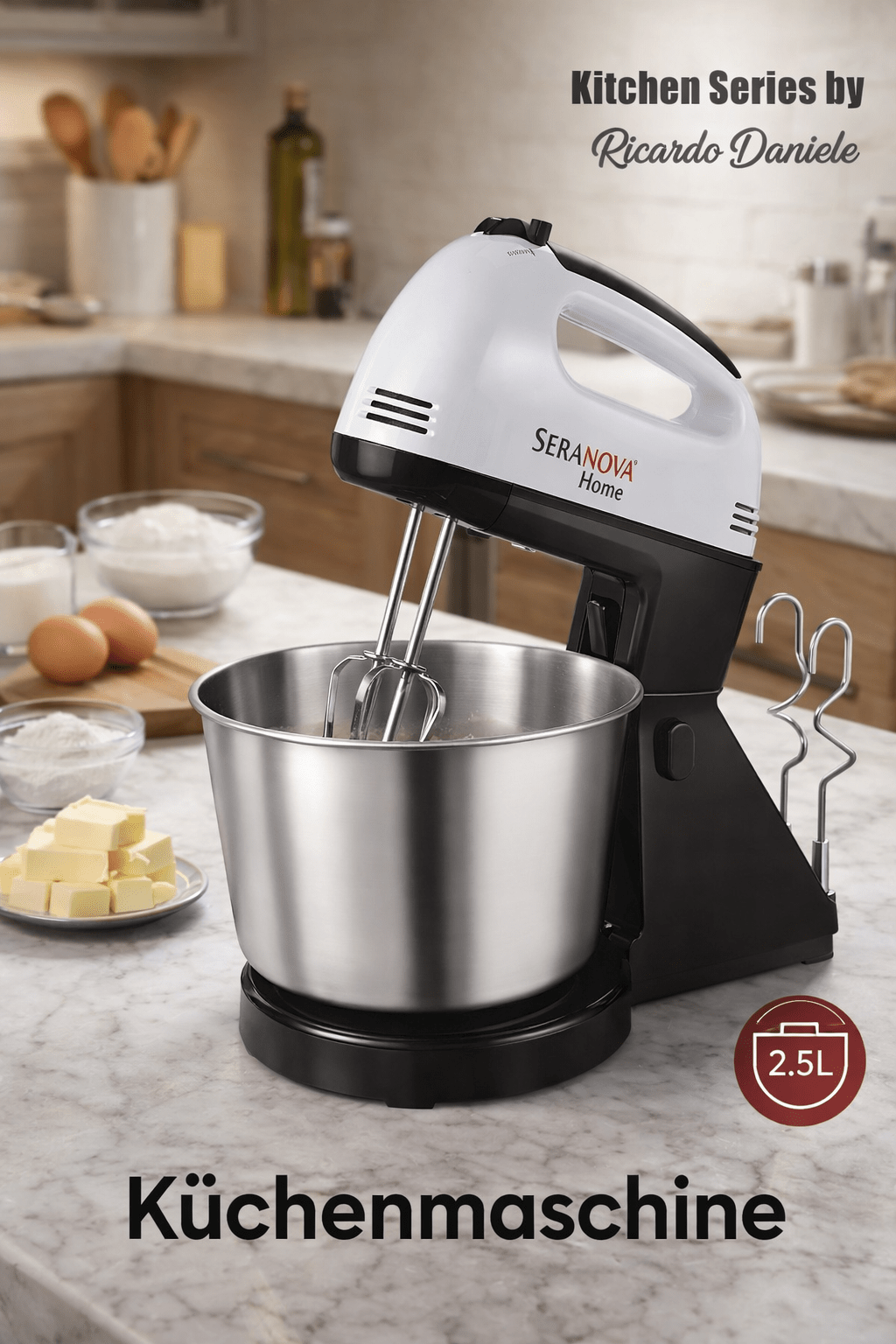 Køkkenmaskine Seranova Home 500W – 2,5L Skål i Rustfrit Stål - Nordic Elance