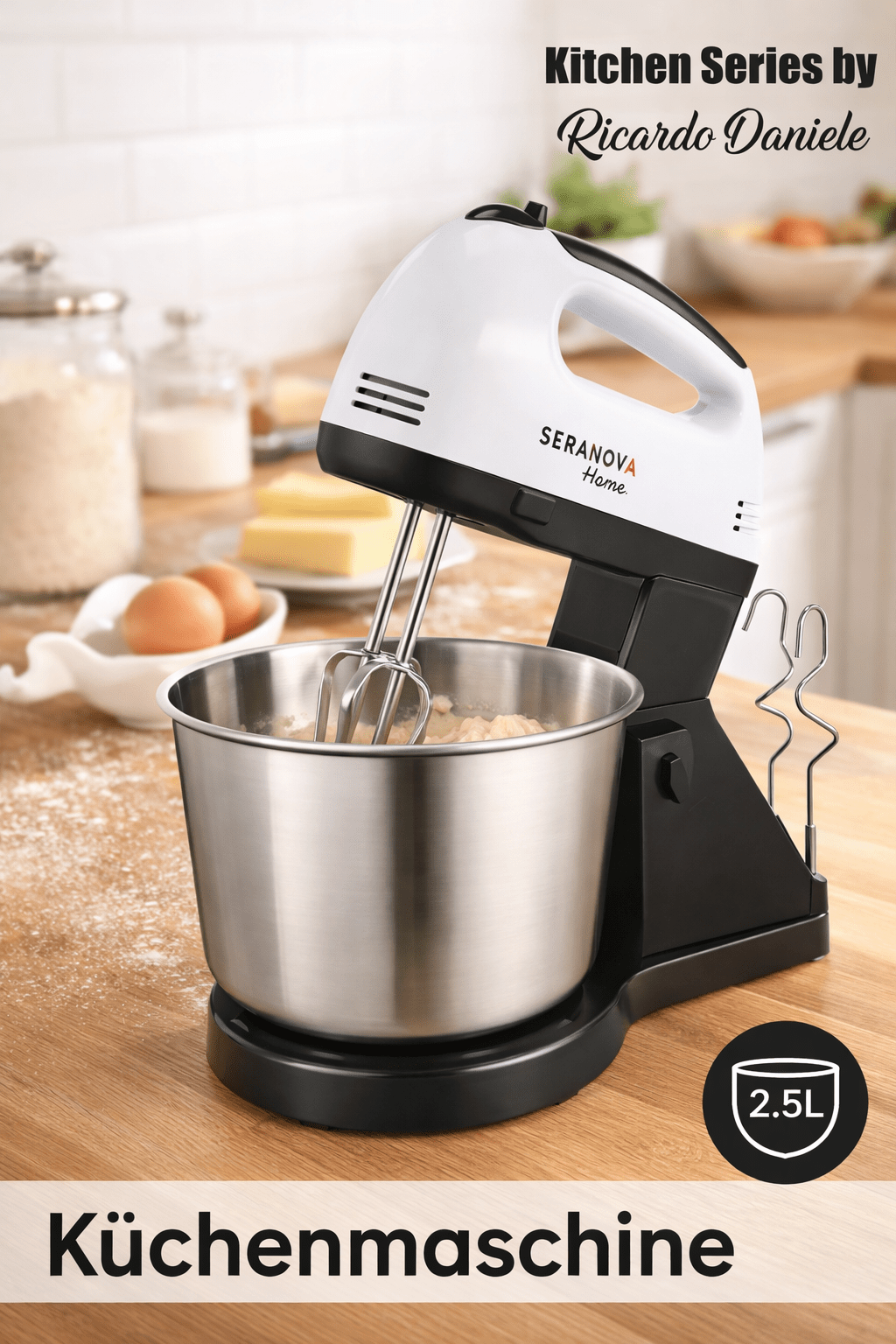 Køkkenmaskine Seranova Home 500W – 2,5L Skål i Rustfrit Stål - Nordic Elance