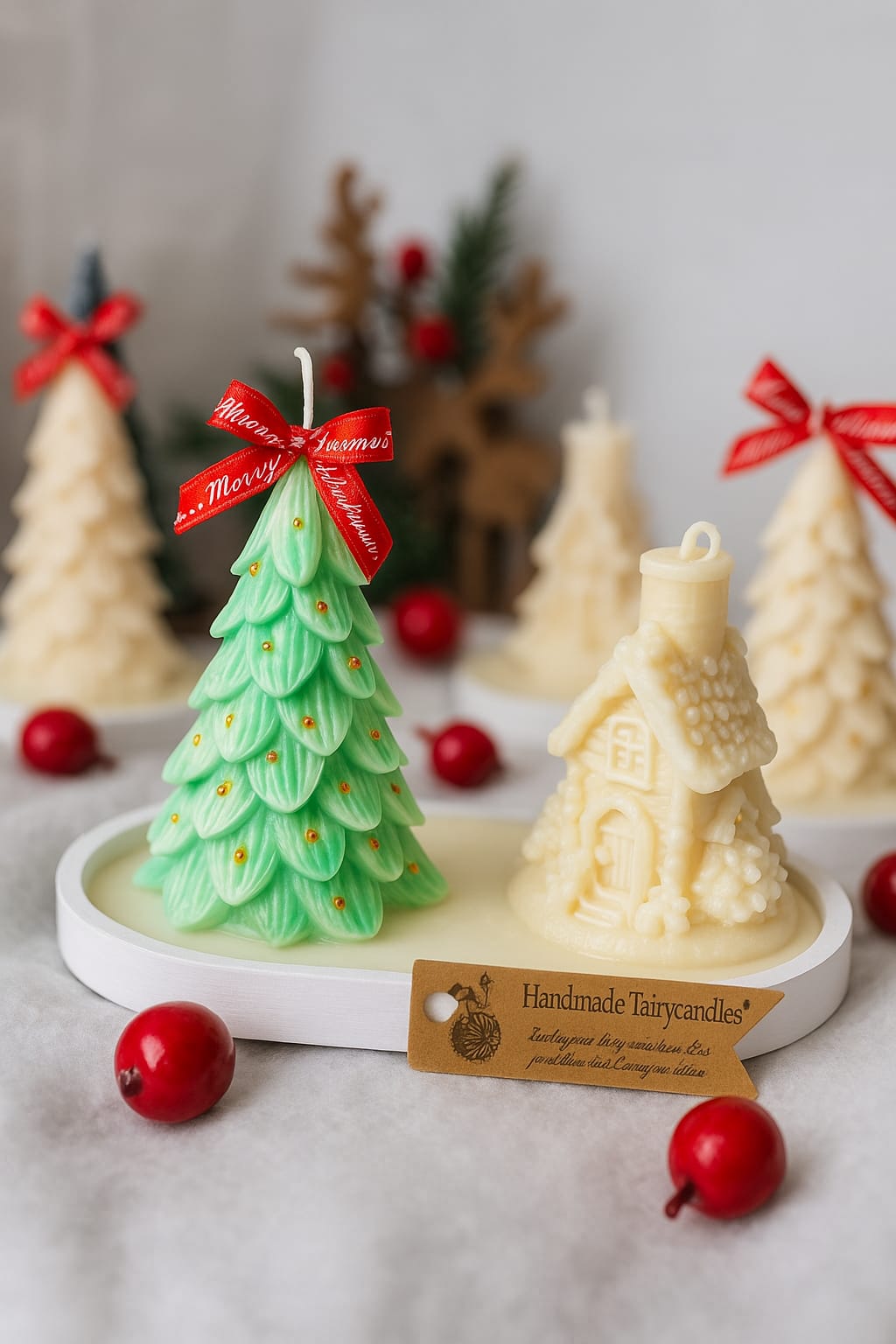 Handmade Christmas Floral Gift Box with LED Lights | Luxury Holiday Centerpiece | Poinsettia Arrangement | Elegant Winter Decoration